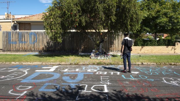 The scene on the corner of Horton and Elizabeth streets, North Coburg, where Declan Cutler, 16, was allegedly murdered.