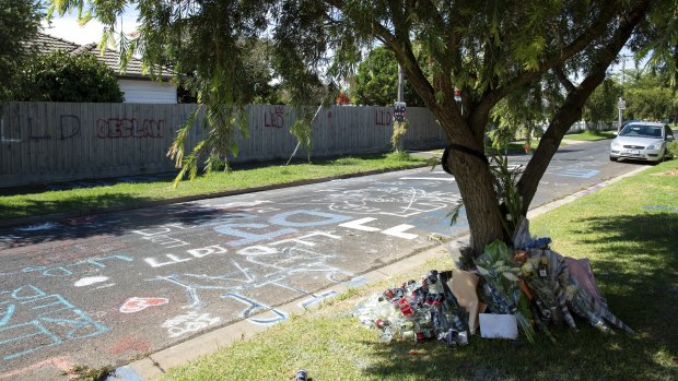 Tributes at the scene.