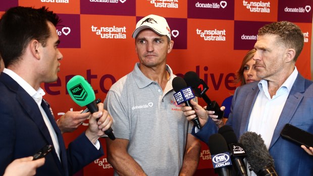 Now the pressure is really on: Ivan Cleary fronts the media.