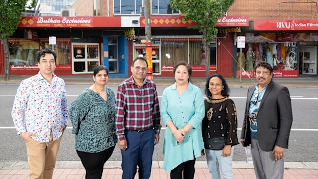 Little India traders stand in front of the shops that are set to be demolished first.