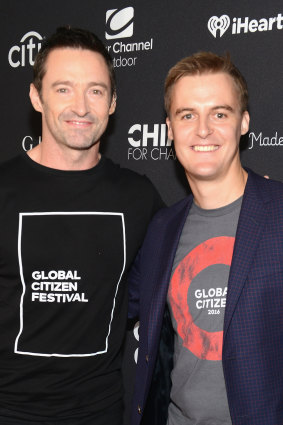 Hugh Jackman with Hugh Evans during the 2016 Global Citizen Festival in New York.