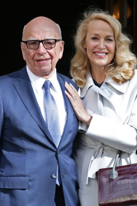 Rupert Murdoch and Jerry Hall after getting married in 2016.