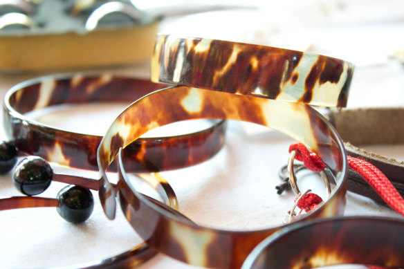 Tortoiseshell products like these are sold widely in South America and the Caribbean.