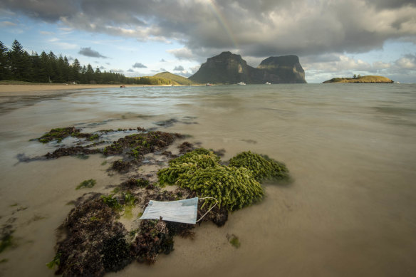 More than a thousand face masks have washed ashore beaches on Lord Howe island. 