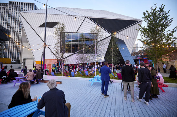 Aviva Studios is the backdrop to the Manchester International Festival Square.