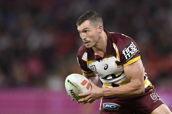 Corey Oates in action for the Brisbane Broncos against the North Queensland Cowboys.