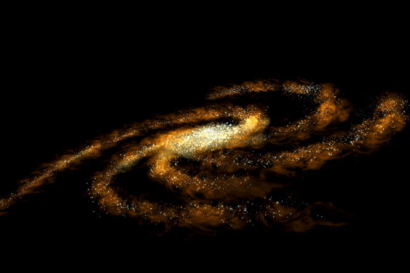 An artist's impression of the Milky Way with our galaxy's arms spiralling away from the centre.