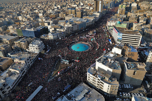 Huge crowds thronged Tehran's streets for the funeral.
