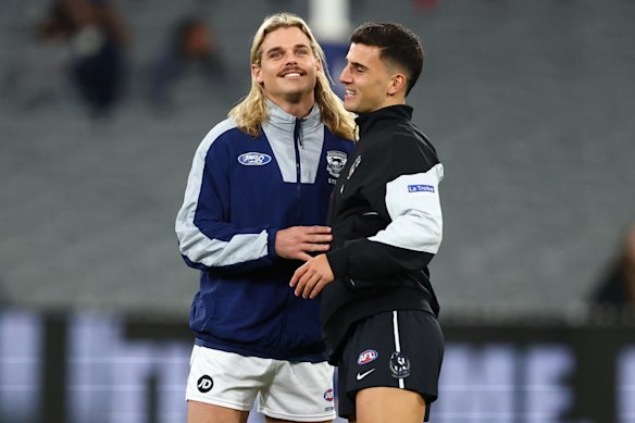 Bailey Smith and Nick Daicos in the build-up to the MCG blockbuster.