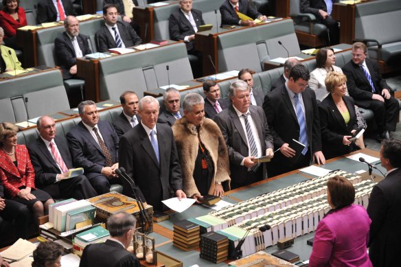 Ken Wyatt in 2010 after becoming
the first Aboriginal person elected to the House of Representatives.