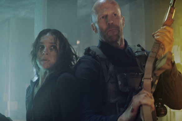 Jason Statham (right) sets about rescuing his boss’s daughter, played by Arianna Rivas (left), in A Working Man.