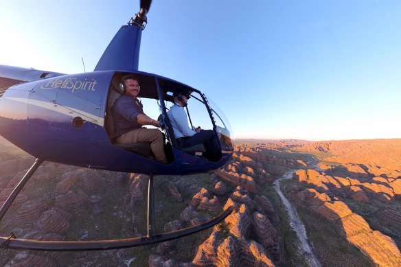Luke Hemsworth filming for The Great Kimberley Wilderness.