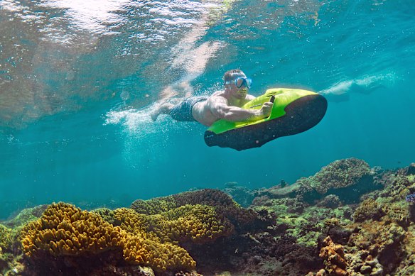 Discovering the underwater delights of Komodo with a Seabob scooter. 