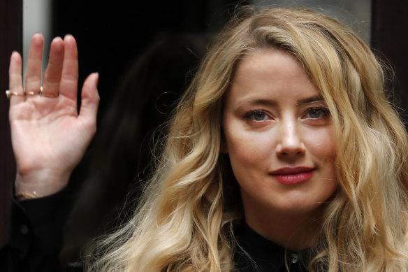 Amber Heard arrives at the High Court in London on Tuesday.