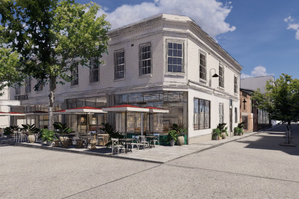 An artist’s impression of Juliet’s Terrace, to be housed in the former Jobs Warehouse building at 58 Bourke Street.
