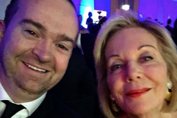 Former Studio Ten executive producer Robert McKnight with Ita Buttrose 