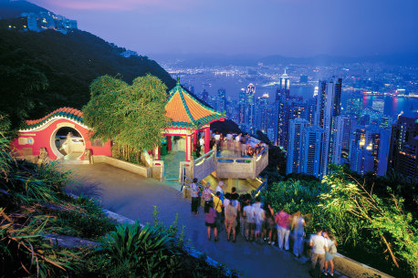Night view over Hong Kong from the Peak.