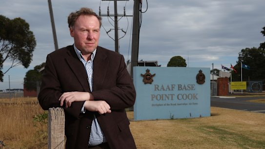City of Wyndham mayor Josh Gilligan outside the RAAF base in Point Cook.