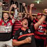 North Sydney Bears supporters react to the announcement the club will return to the NRL in 2027 as the Perth Bears.