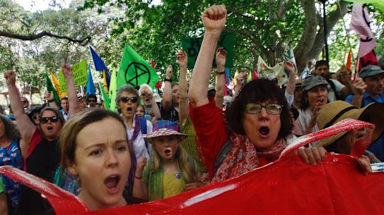 An Extinction Rebellion rally in Sydney, October 7.