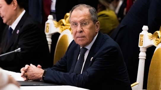 2022 East Asia Summit in Phnom Penh, Cambodia. Sergey Lavrov - Minister of Foreign Affairs of the Russian Federation. Photographed Sunday 13th November 2022.  Photograph by James Brickwood. SMH NEWS 221113