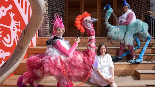 Kimberley Twiner and Sunanda Sachatrakul from Po po mo co with La Mama CEO Caitlin Dullard 