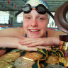 Swimmer Siobhan Paton with some of her career spoils 