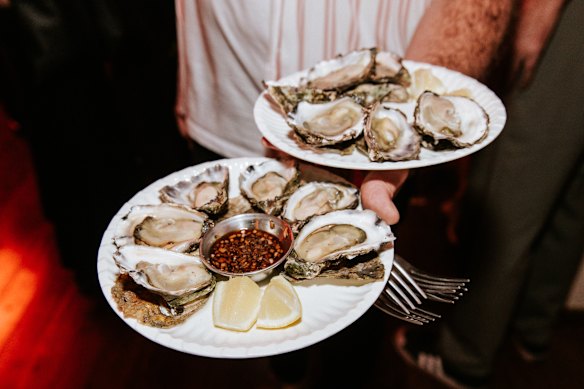 Sydney rock oysters with mignonette. 