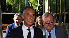 Antony Catalano (left) arrives to the Melbourne Magistrates Court, in Melbourne, Friday, October 16, 2026.
