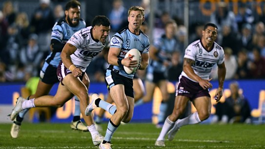 Blayke Brailey in action against Manly.