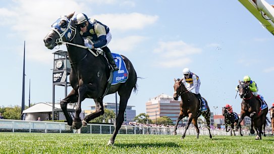 Immediacy takes out the Autumn Classic at Caulfield for Trent Busuttin and Natalie Young last month.
