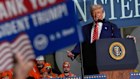 US President Donald Trump speaks at US Steel Corporation’s Mon Valley Works-Irvin plant on Friday in Pennsylvania.