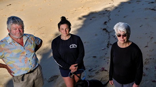 Cape Paterson residents John Coulter, Marci Katz and Kathy Hill. 