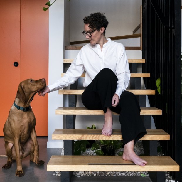 Battisson inside her award-winning home.