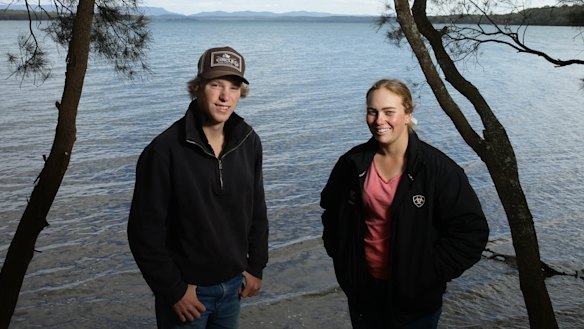 Pat Blomfield and Elly Byriell at the NSW youth drought summit.