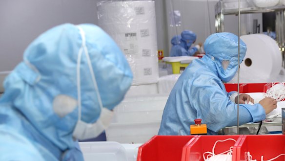 Workers in Jiangsu province. The deal links Victorian businesses and universities with Chinese counterparts in the province.
