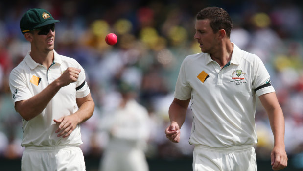 Insurance policy: Newly-appointed co-vice-captains Mitchell Marsh and Josh Hazlewood.
