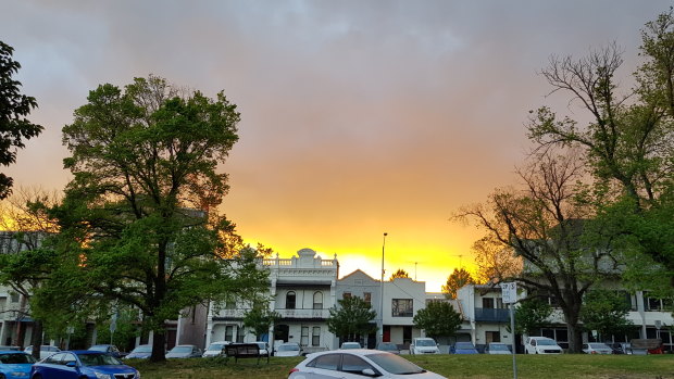 Sunrise over North Melbourne.