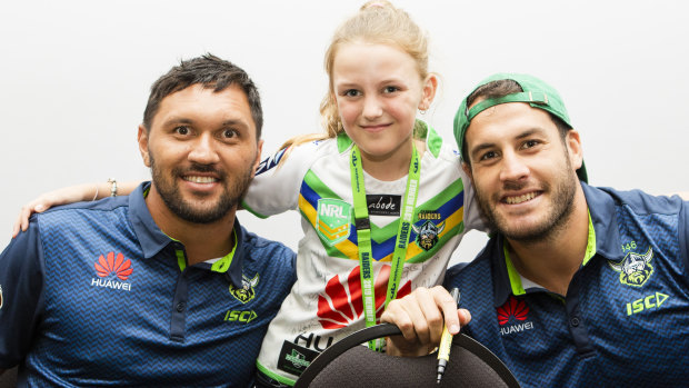 Off-contract Raiders winger Jordan Rapana, left, hopes to re-sign with the Green Machine.