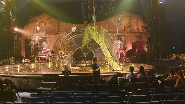 The steampunk-inspired set that greets visitors to Cirque du Soleil's latest show. 