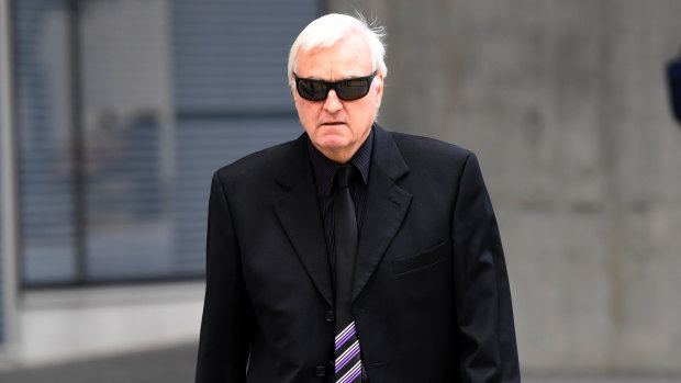 Theresa Dalton's ex-husband Malcolm Stewart leaves the Supreme Court in Brisbane on Tuesday.