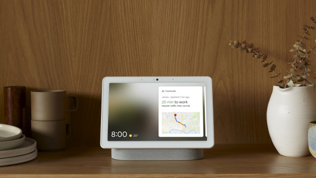 The Nest Hub Max will show you weather, traffic, appointments or suggestions for things to watch and listen to when it sees your face.
