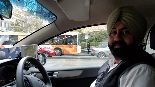 Taxi driver Dawinder Singh.
