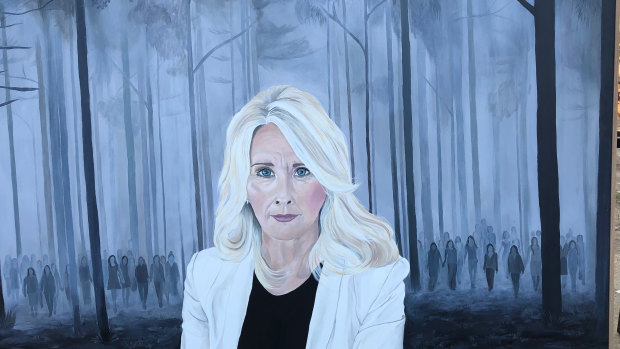 Mandy Collins' Archibald Prize entry, featuring journalist Tracey Spicer.