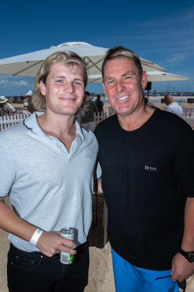 Jackson and Shane Warne at the polo.