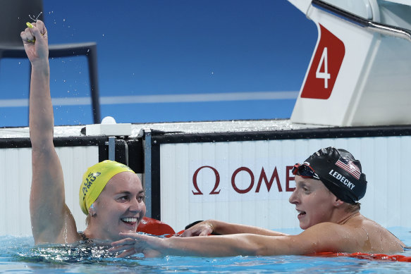 Despite their intense rivalry, Ariarne Titmus and Katie Ledecky are on friendly terms out of the pool.
