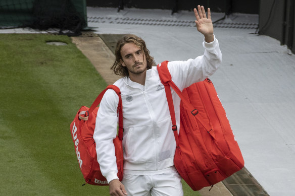 Stefanos Tsitsipas of Greece was knocked out in the first round of the men’s singles at Wimbledon.