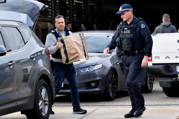 The police raid last month at Derek Christopher's Keilor house.