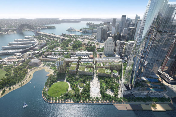 A concept design of Central Barangaroo included in documents submitted by developer Aqualand as part of their modification application.