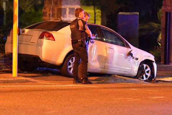 Police have charged a 26-year-old man with a string of offences after a car chase ended in a dramatic crash on Mounts Bay Road early on Thursday.